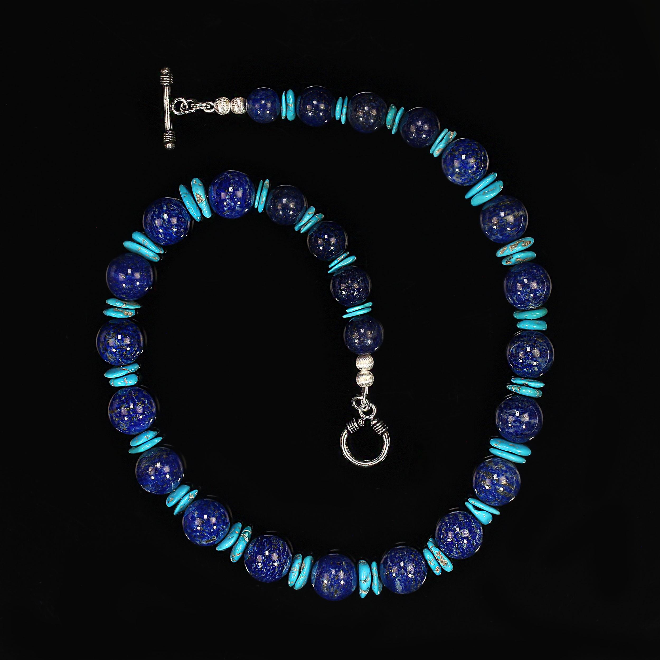 AJD Collar único de lapislázuli y turquesa de la Bella Durmiente de 20 pulgadas Gran regalo en Nuevo estado para la venta en Raleigh, NC