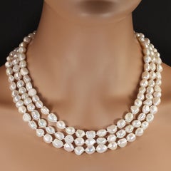 Aria Jewelry Design 64in White Freshwater Pearl Infinity Necklace