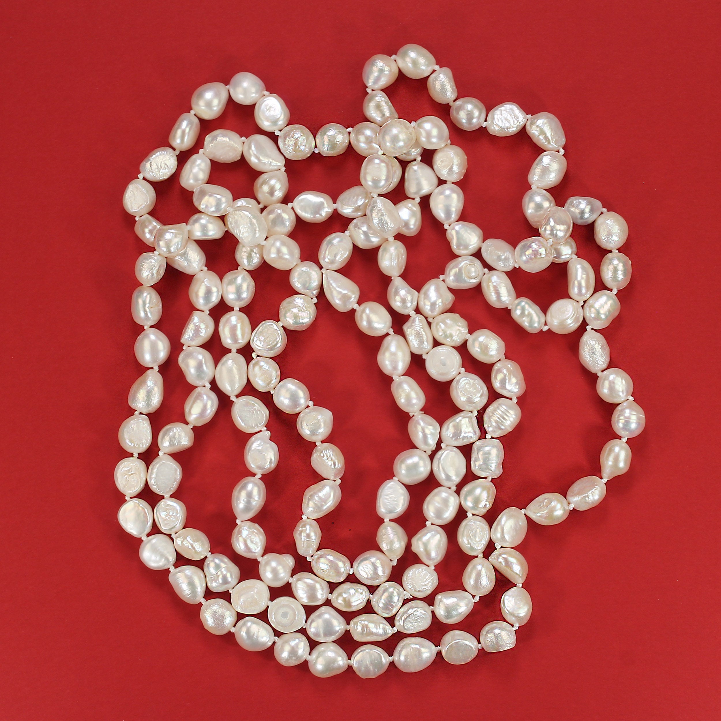 AJD, collana infinita di perle d
acqua dolce di cultura bianca da 64 pezzi (senza chiusura)