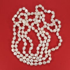 AJD, collana infinita di perle d
acqua dolce di cultura bianca da 64 pezzi (senza chiusura)