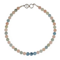 Aria Jewelry Design 16in Multi-Color Beryl & Aquamarine Necklace