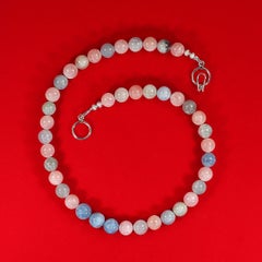 AJD Collana di berillo lucidato multi colore da 16 pollici