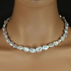 Aria Jewelry 19-Inch White Freshwater Pearl Necklace with Gold Clasp