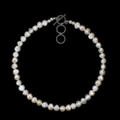 Creamy White Double Shine Pearl Necklace, 11x9mm by Aria Jewelry
