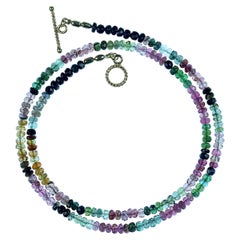 AJD 21 Inch Elegant Multi Color Tourmaline necklace