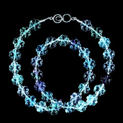 AJD 24 Inch Transparent Multi color Fluorite Necklace