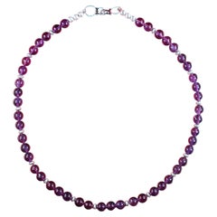 AJD 19.5 Inch Highly Polished Transparent Amethyst Necklace