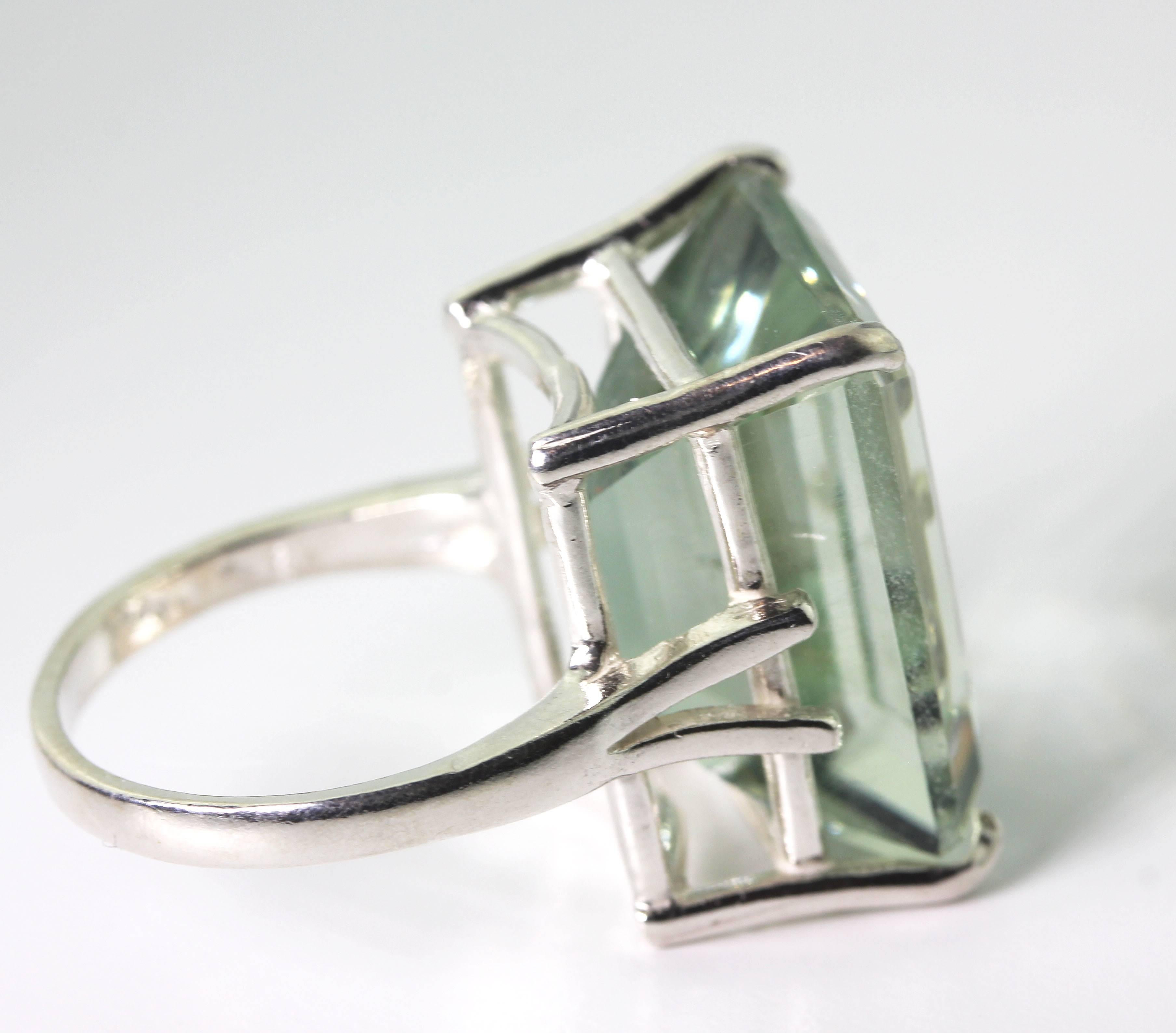Brilliant Prasiolite Ring In Excellent Condition In Raleigh, NC