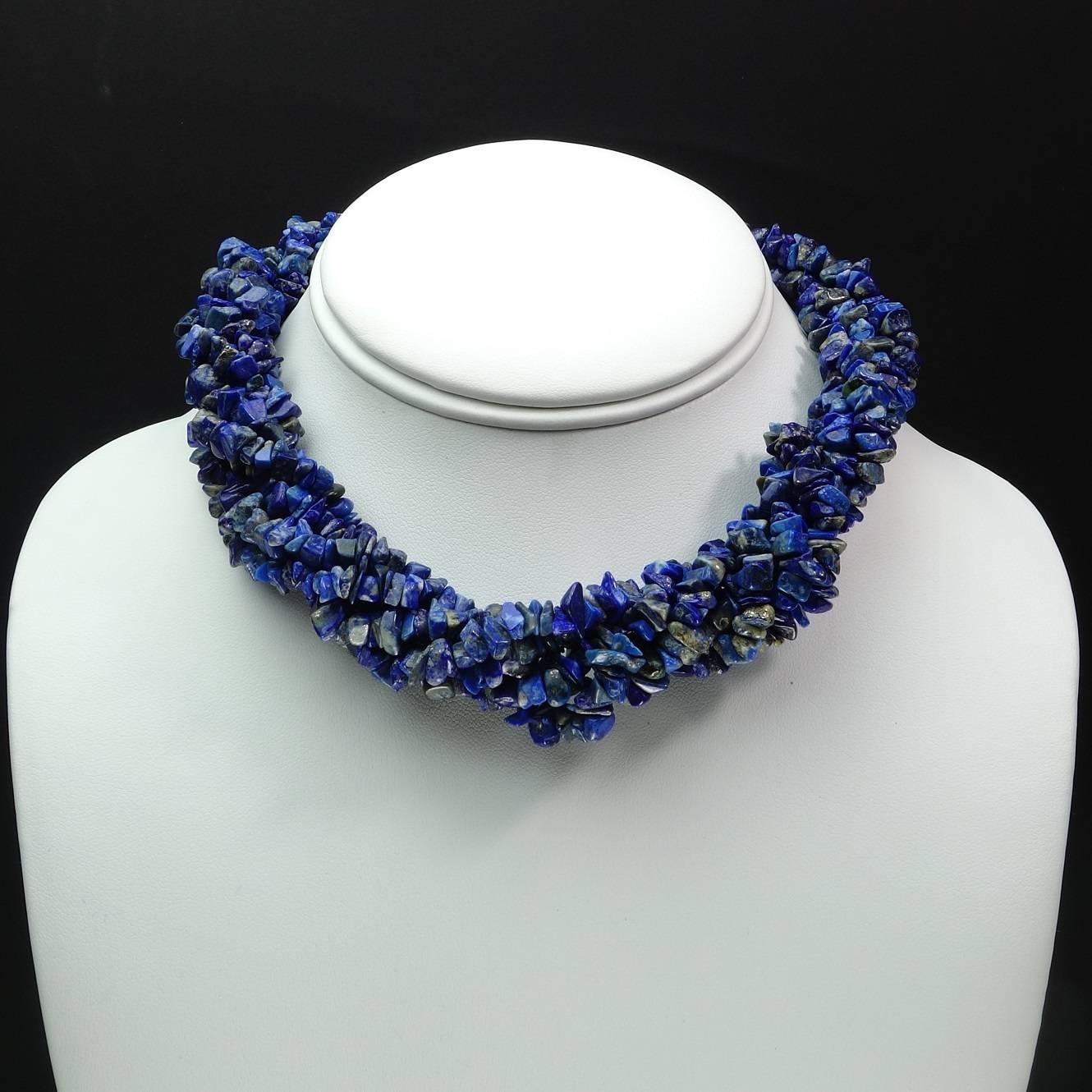 Women's Lapis Lazuli Necklace in three strands 