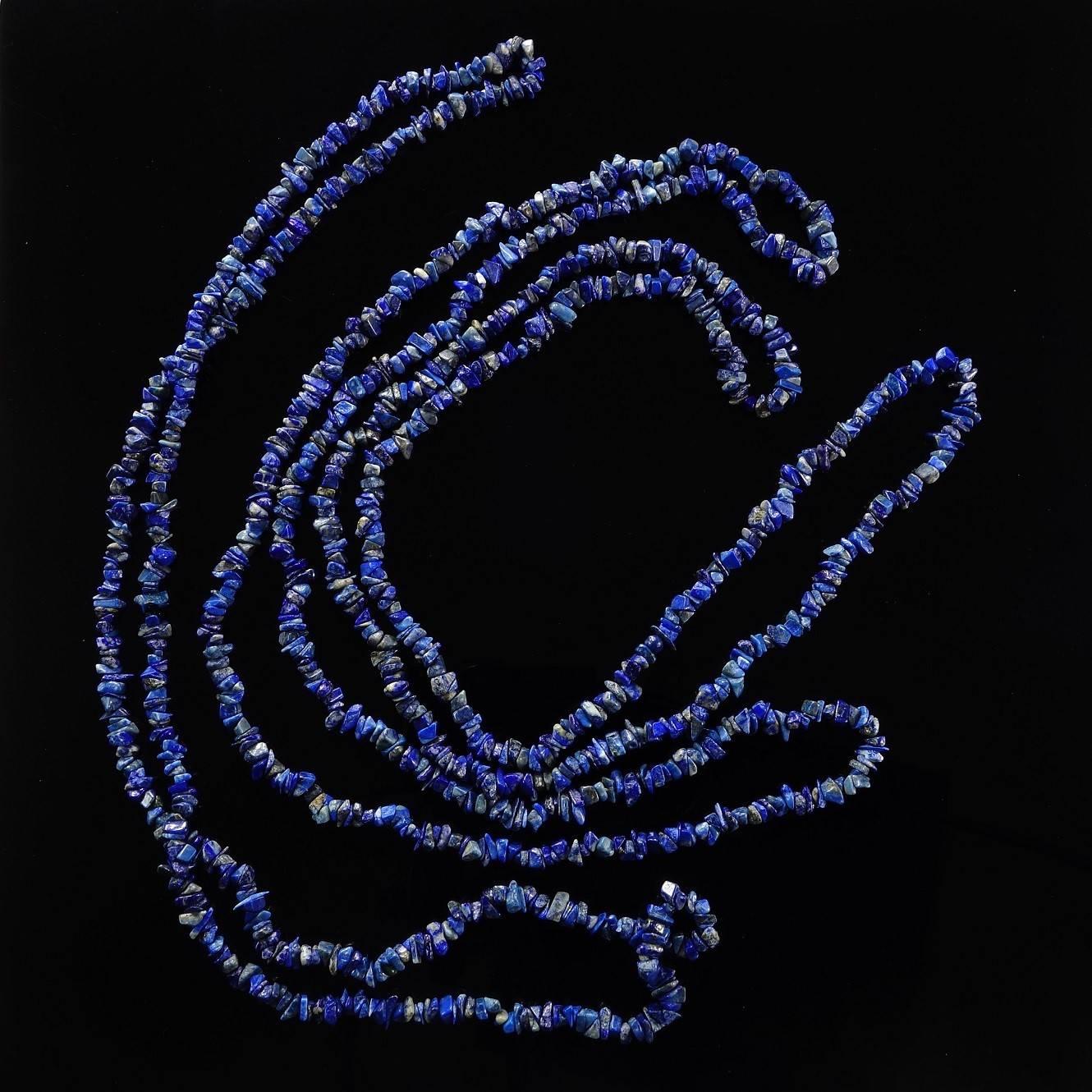 Lapis Lazuli Necklace in three strands  4