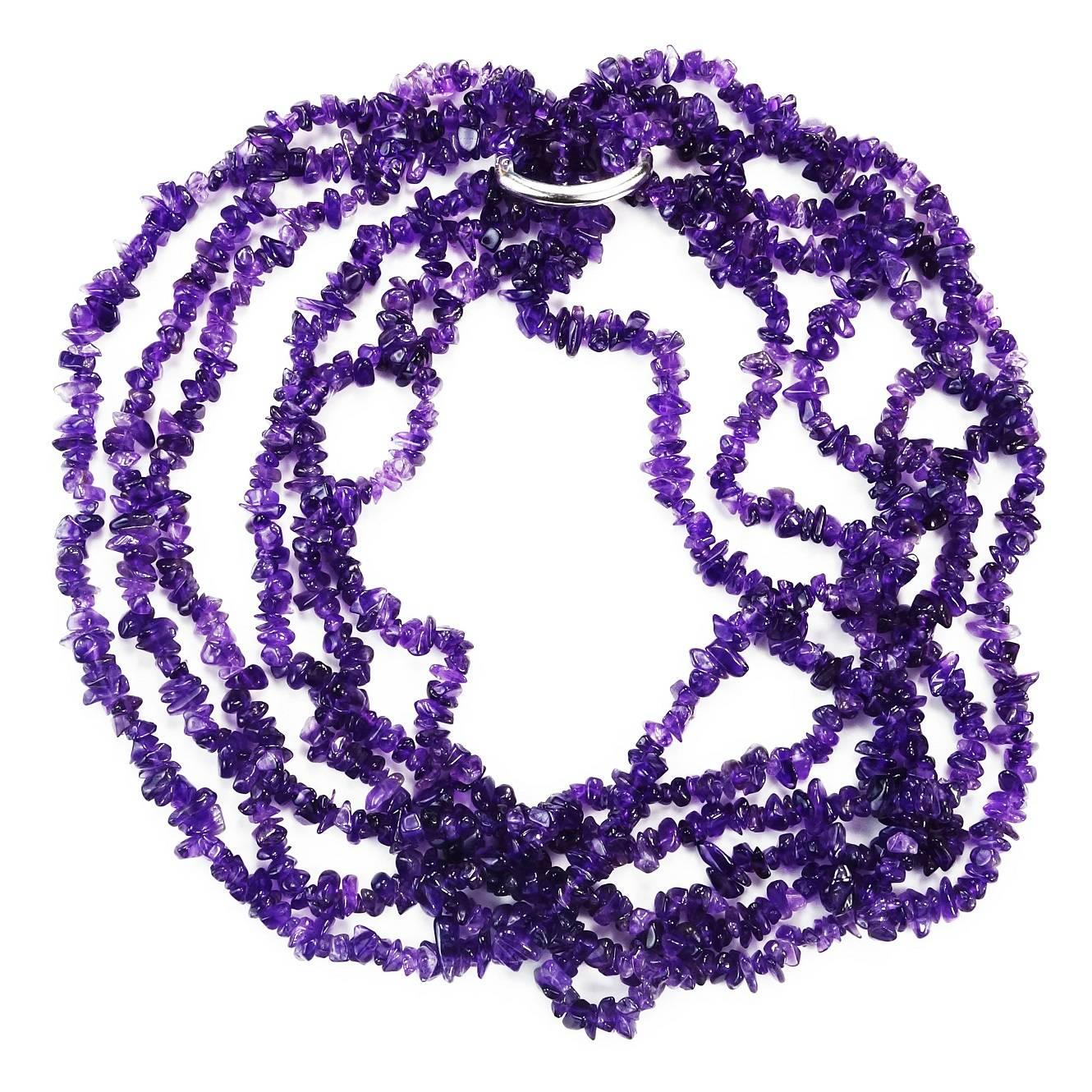 Multi Strand Amethyst Necklace   February Birthstone 5