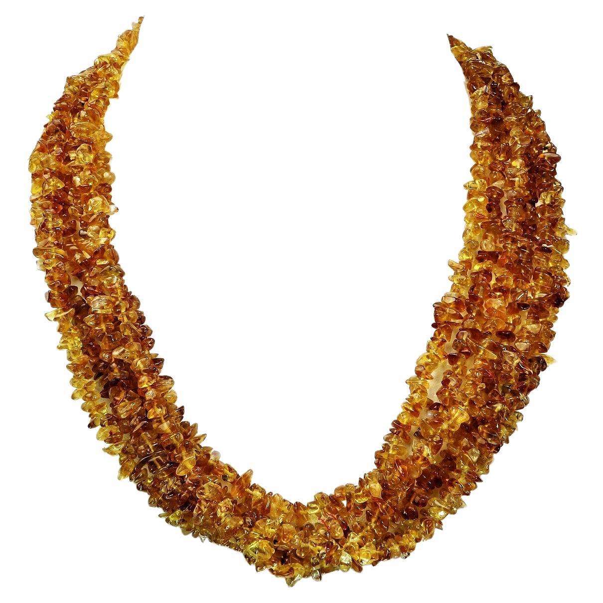 AJD Multi-Strand Medium Tone Citrine Necklace