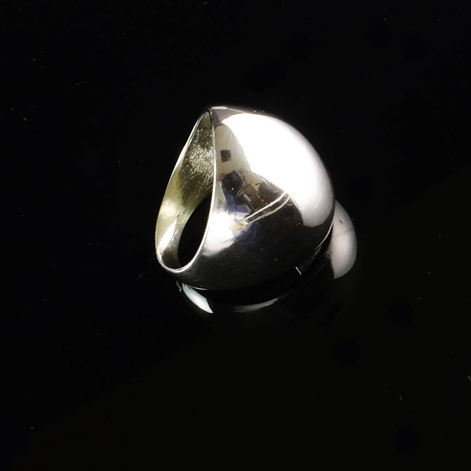 Modernist Sterling Silver Dome Ring 3