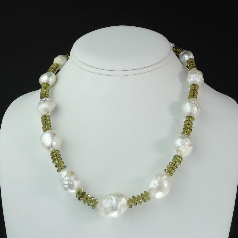 AJD Smoky Quartz and Baroque Pearl Necklace In New Condition For Sale In Tuxedo Park, NY