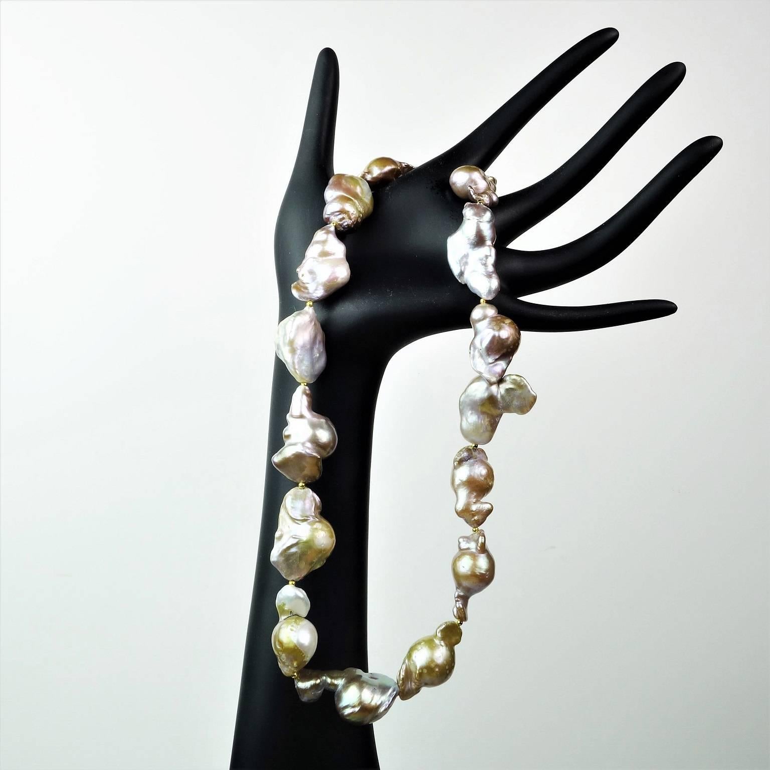 Baroque Pearl Necklace in Multi tones 1
