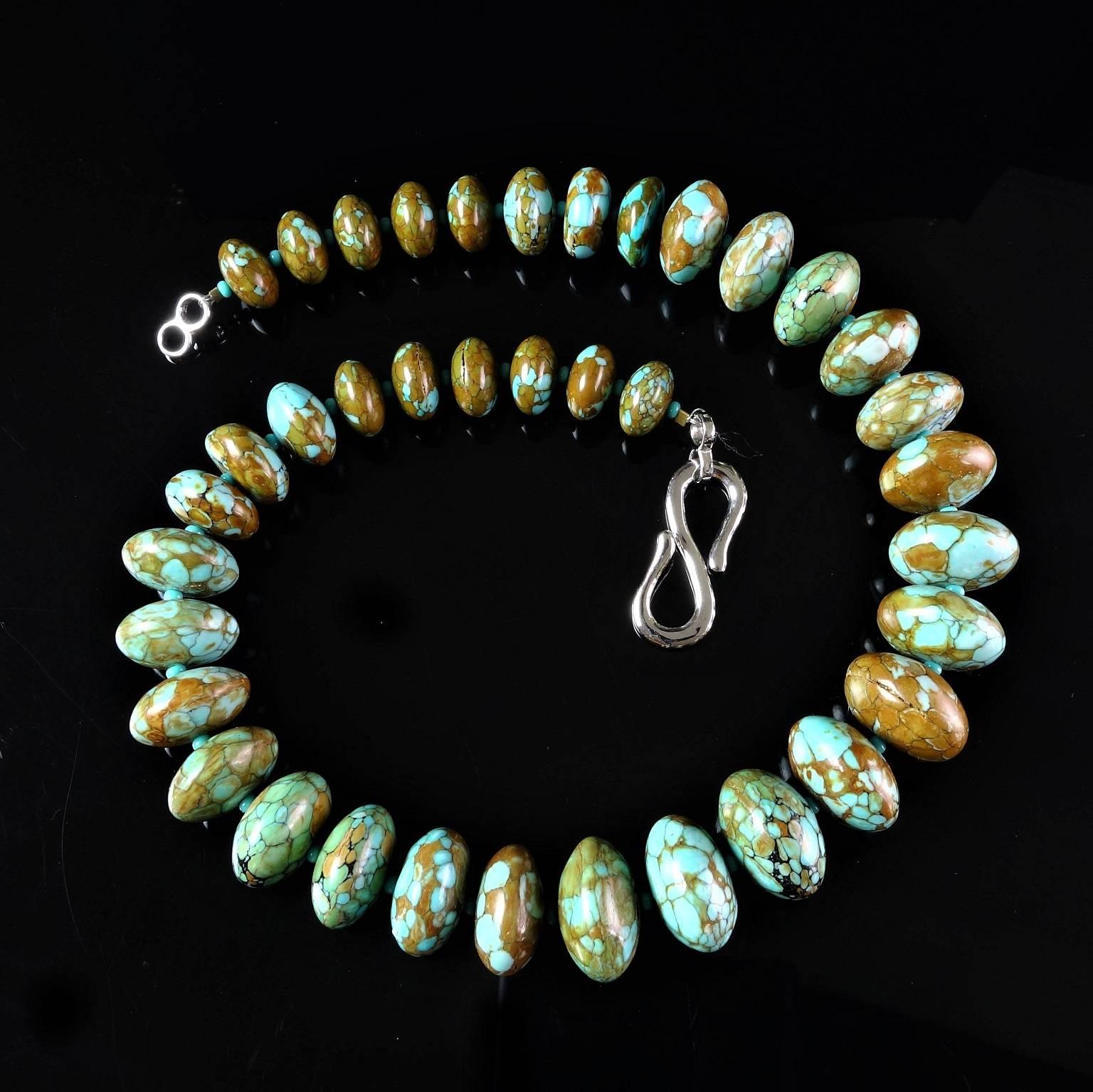 Women's or Men's Chinese Graduated Turquoise Necklace