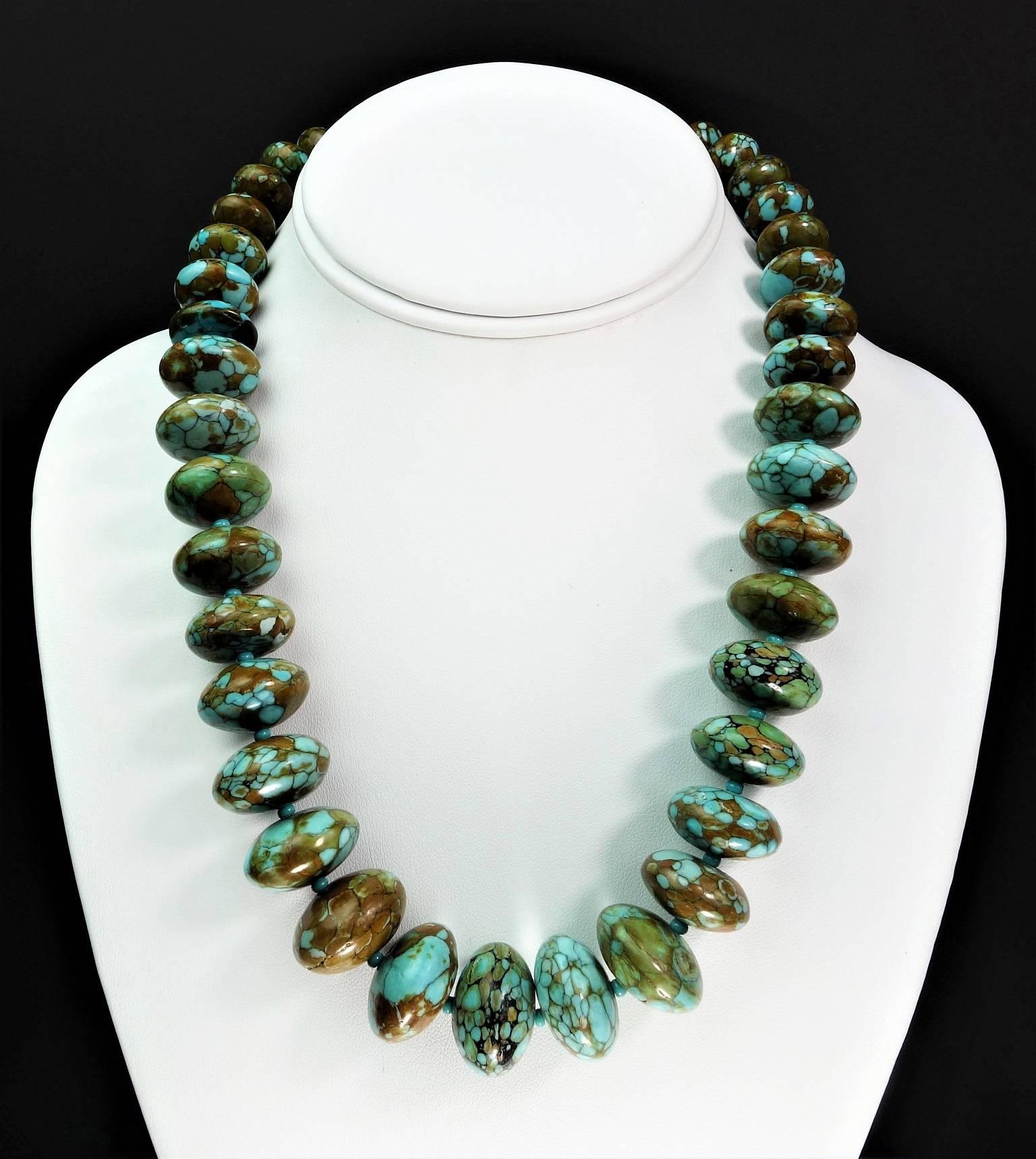 Chinese Graduated Turquoise Necklace 1