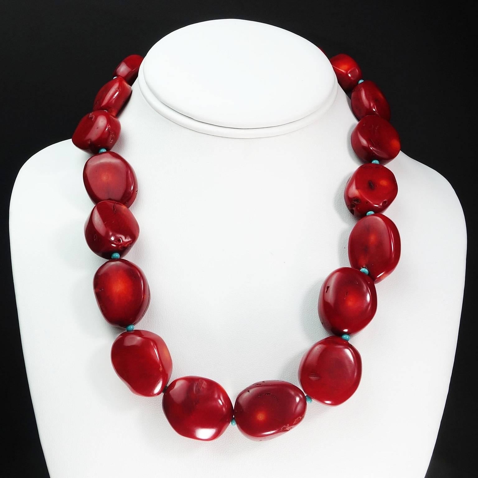 Graduated Red Bamboo Coral Necklace 1