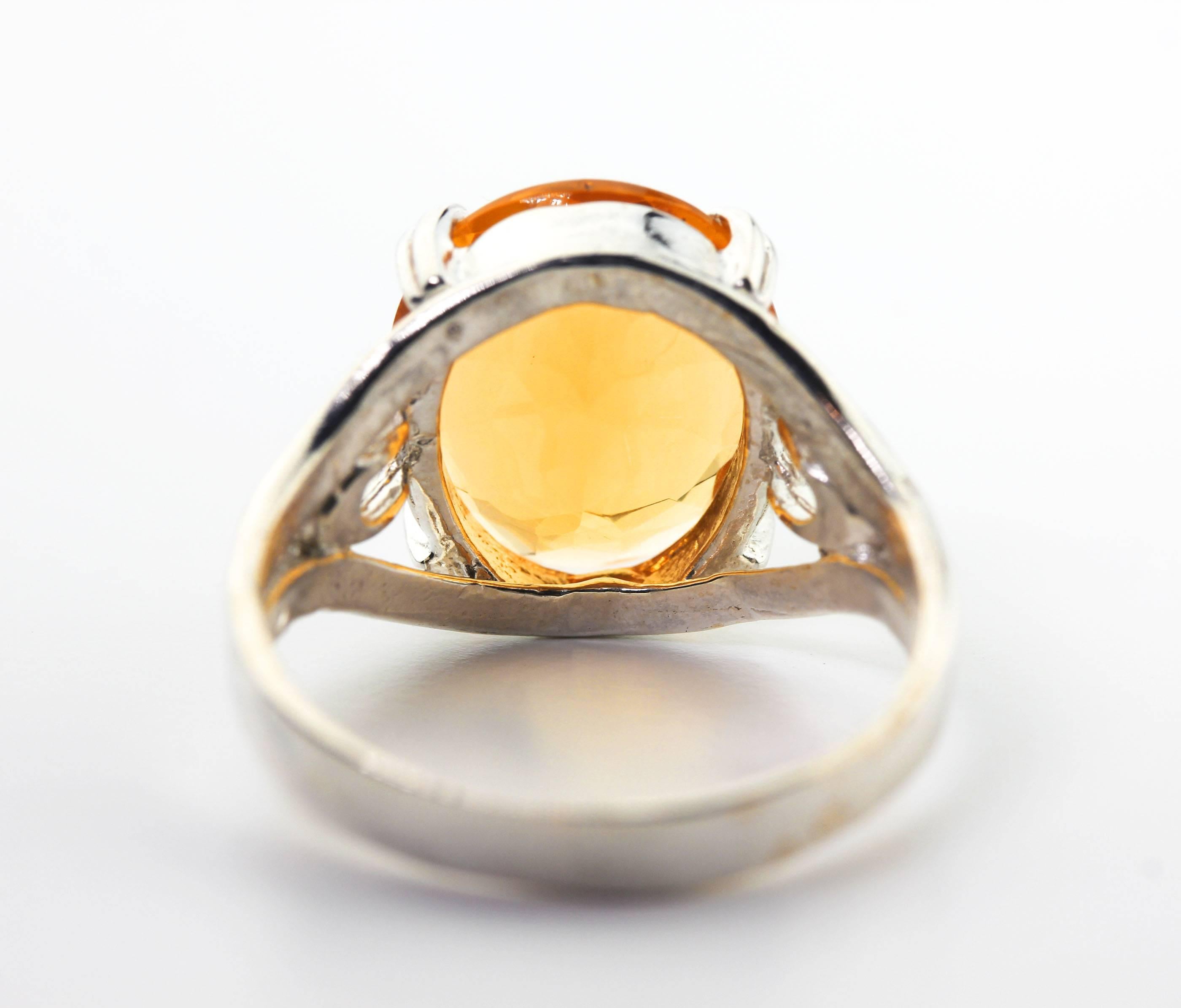5.89 Carat Golden Citrine Fashion Ring 1