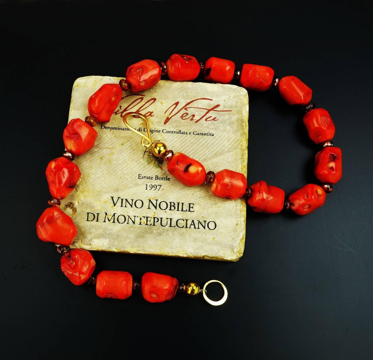 Polished Orange Coral Necklace 2