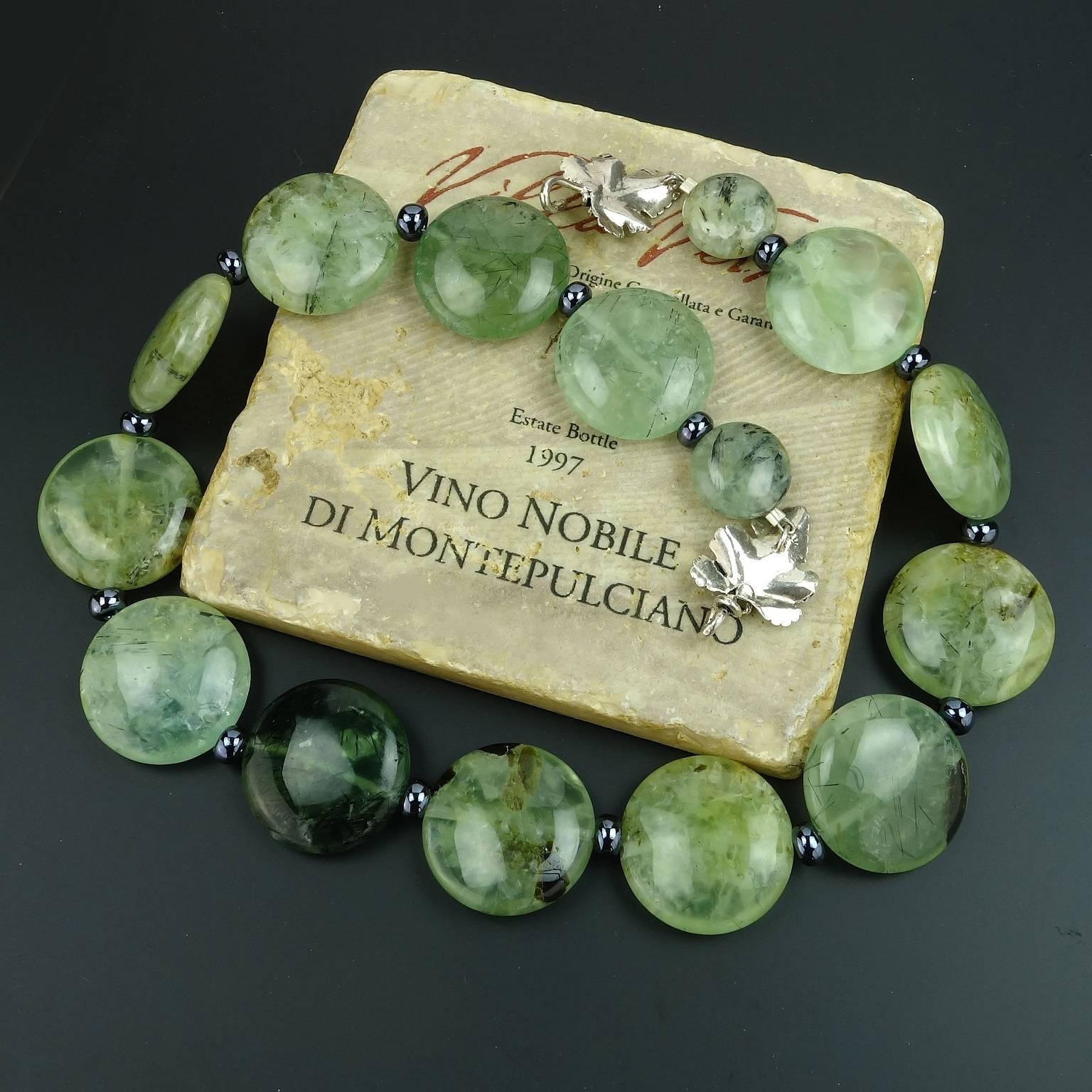 Women's Green Brazilian Prehnite Necklace