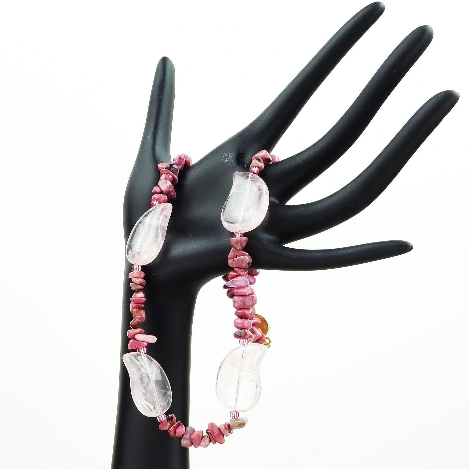 Artisan AJD Rose Quartz and Rhodonite Necklace