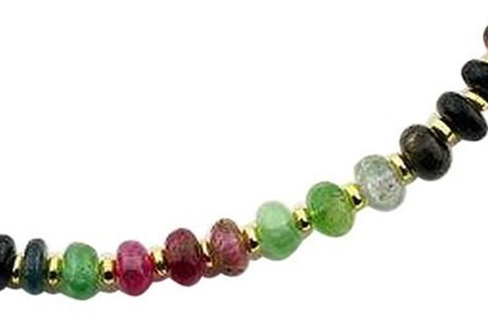 Mixed Cut Gemjunky REAL Unique Beautiful Tourmaline Rondels Cocktail Necklace