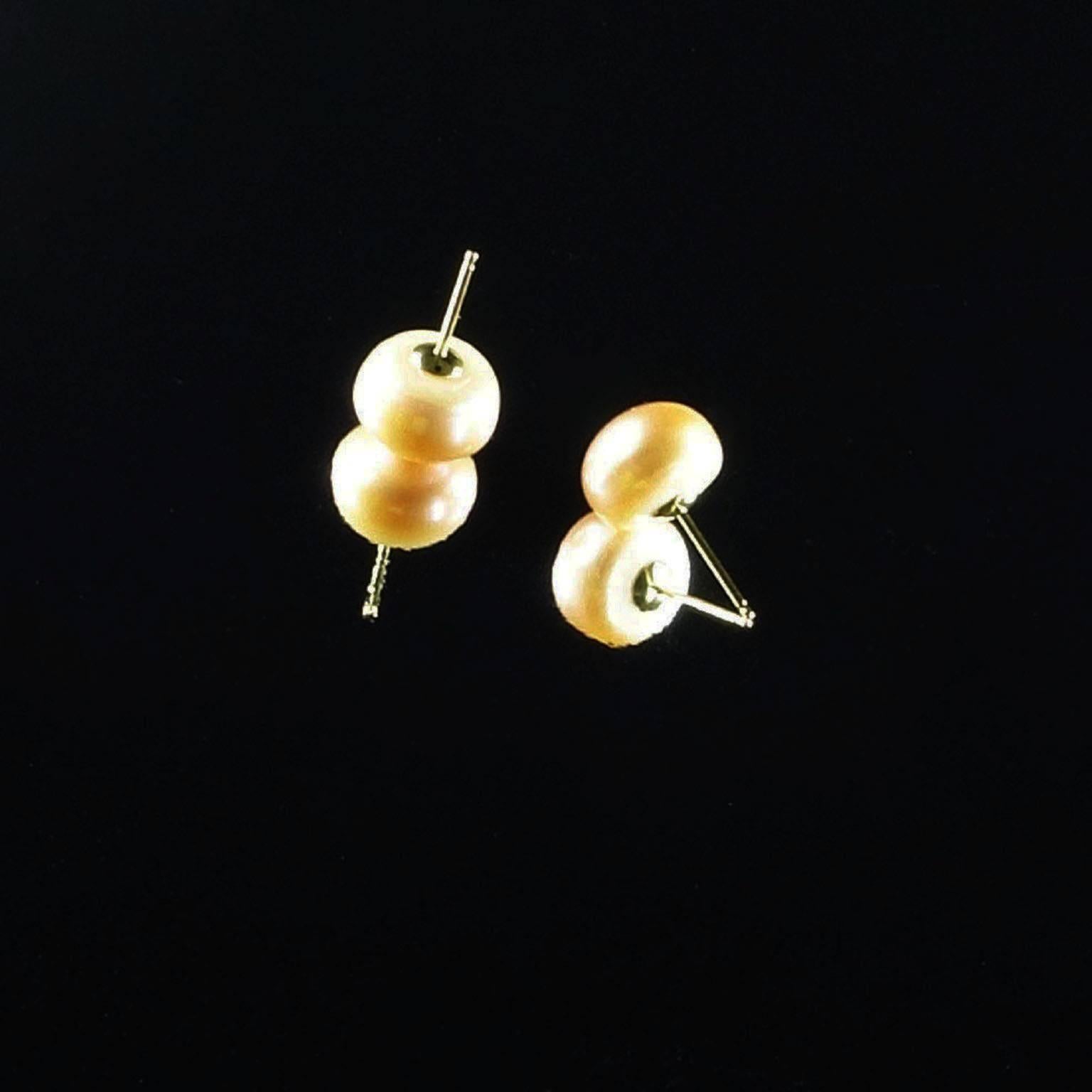 bronze pearl stud earrings