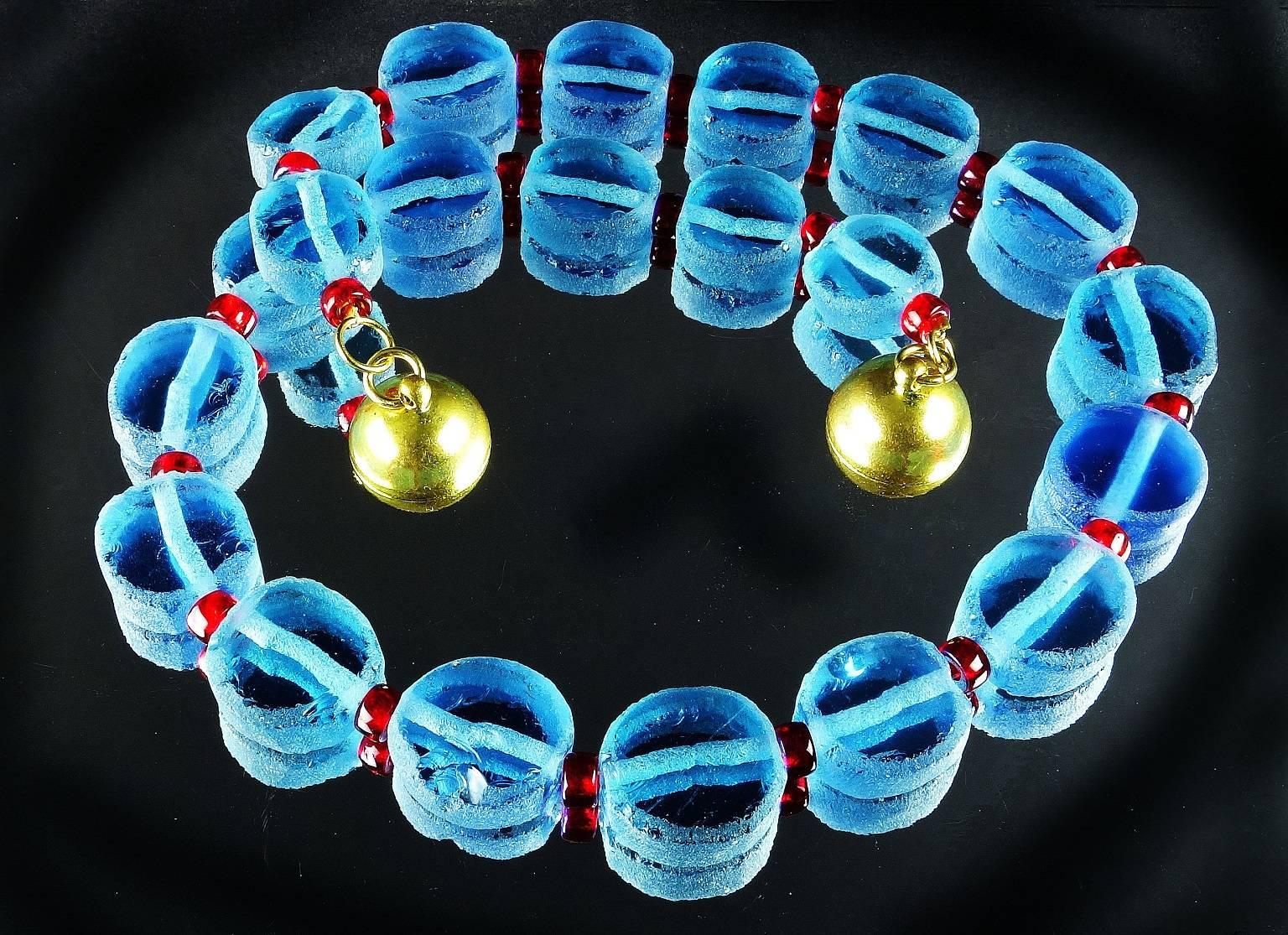 Women's or Men's Blue Sea Glass Necklace