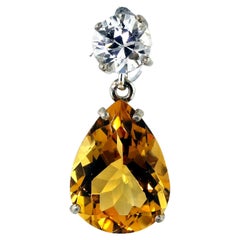 AJD Orecchini scintillanti con zircone naturale da 3,66 carati e citrino dorato da 15,4 carati