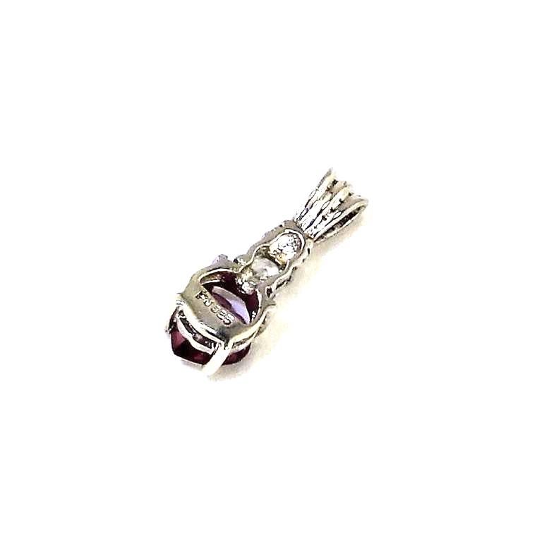 Artisan AJD  Garnet and Genuine Zircon Sterling Pendant    Great Gift For Sale