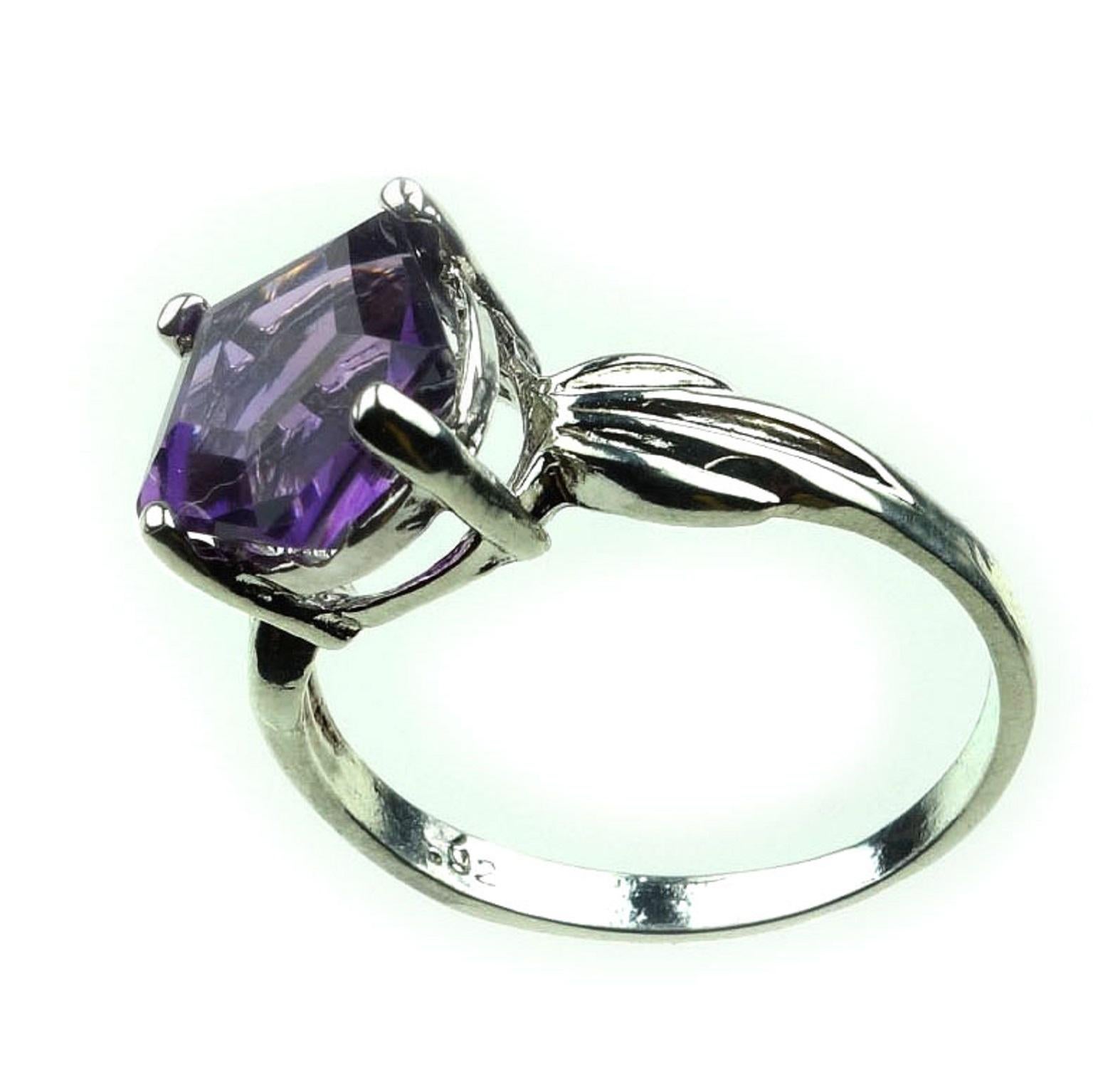 Amethyst and Sterling Silver Ring  February Birthstone 1