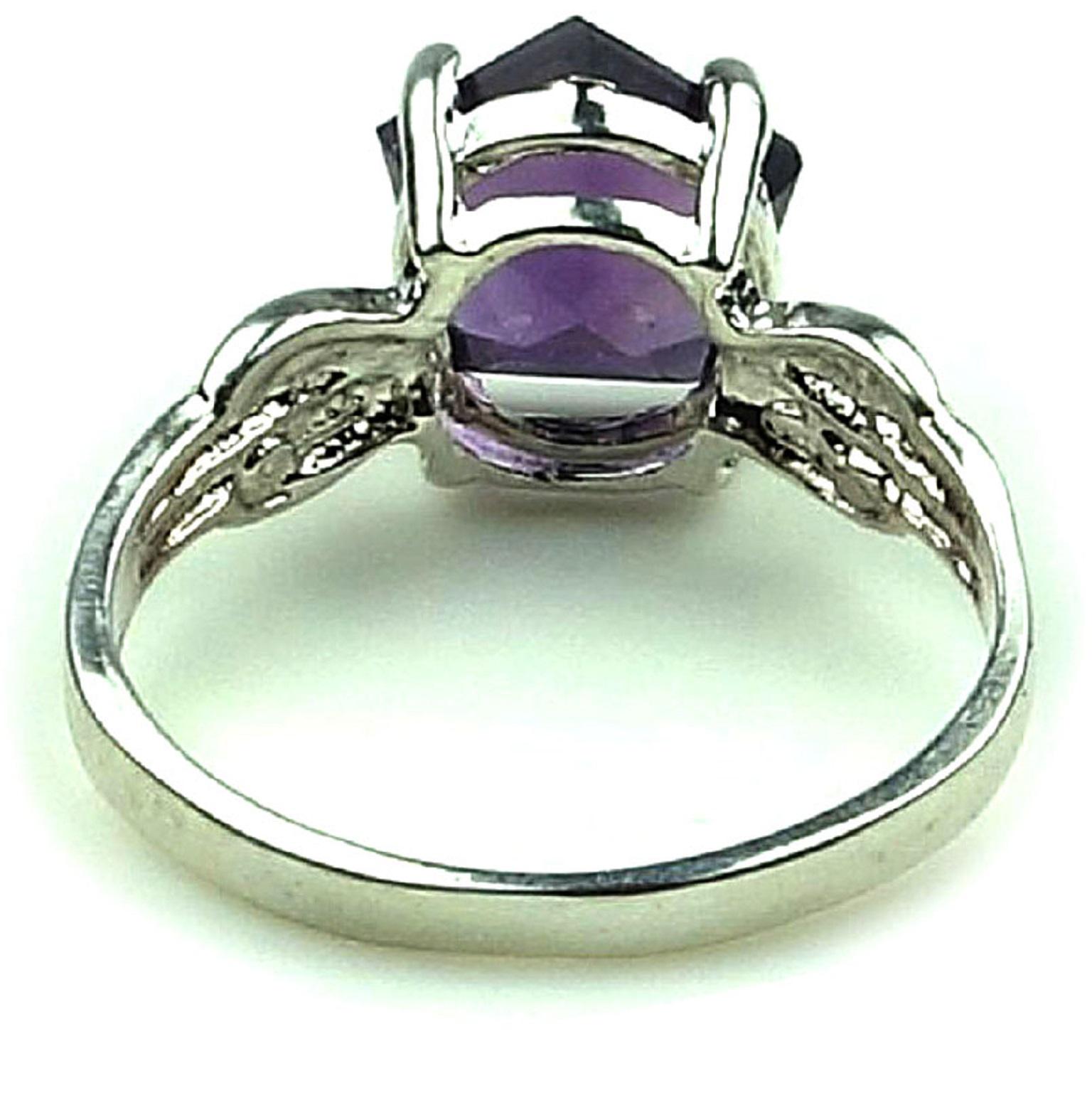 Amethyst and Sterling Silver Ring  February Birthstone 2