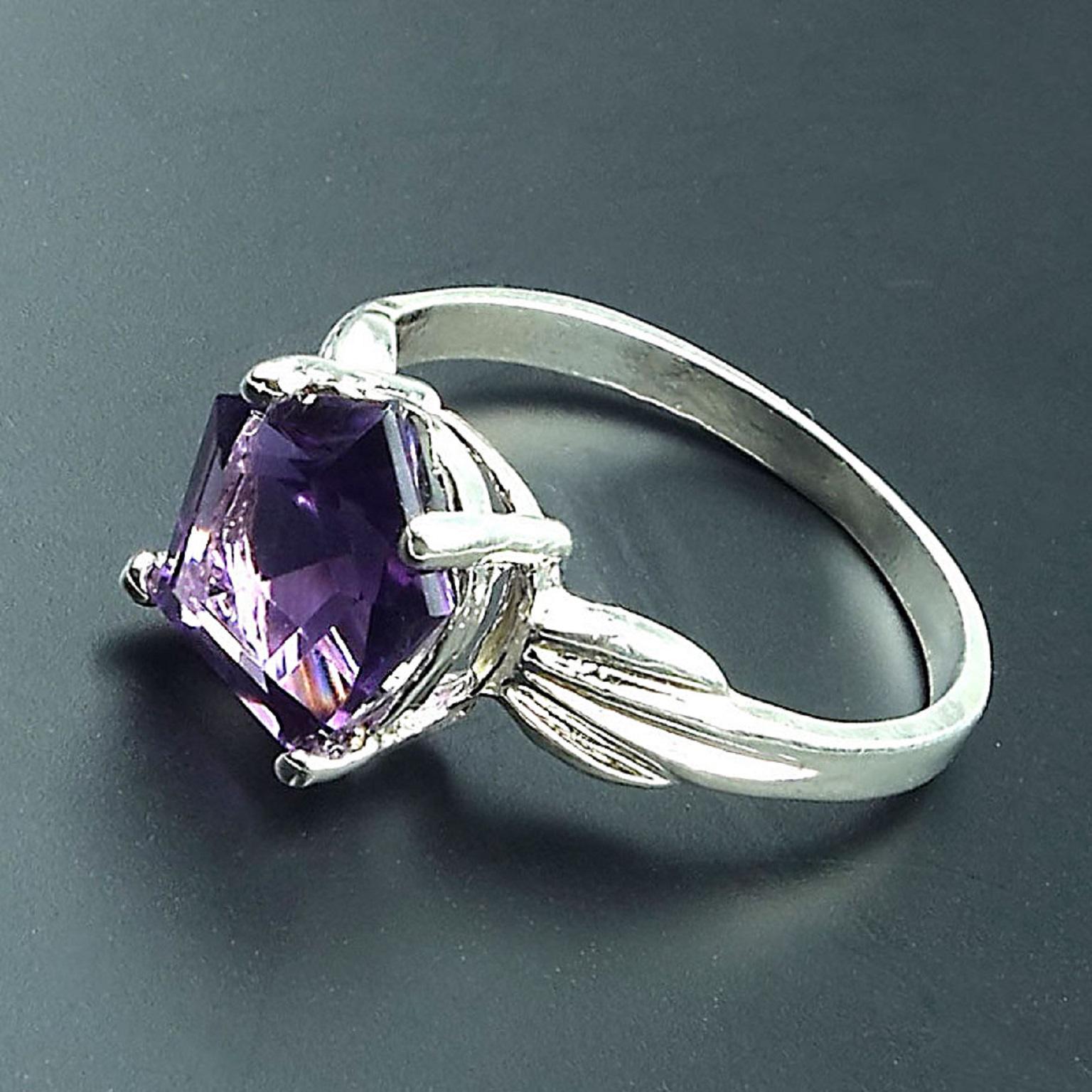Amethyst and Sterling Silver Ring  February Birthstone 3