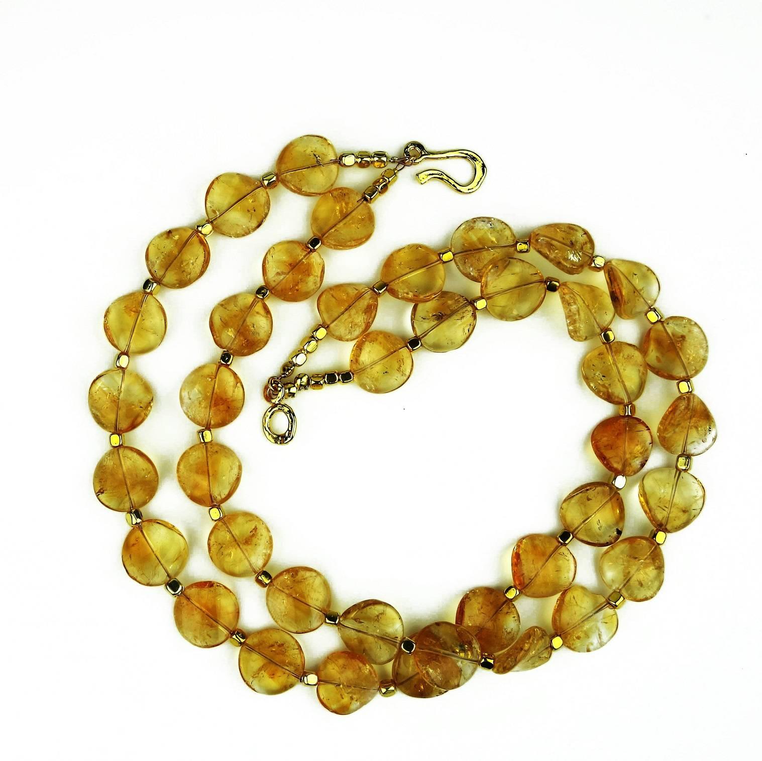 Women's Glowing Citrine Double Strand Necklace