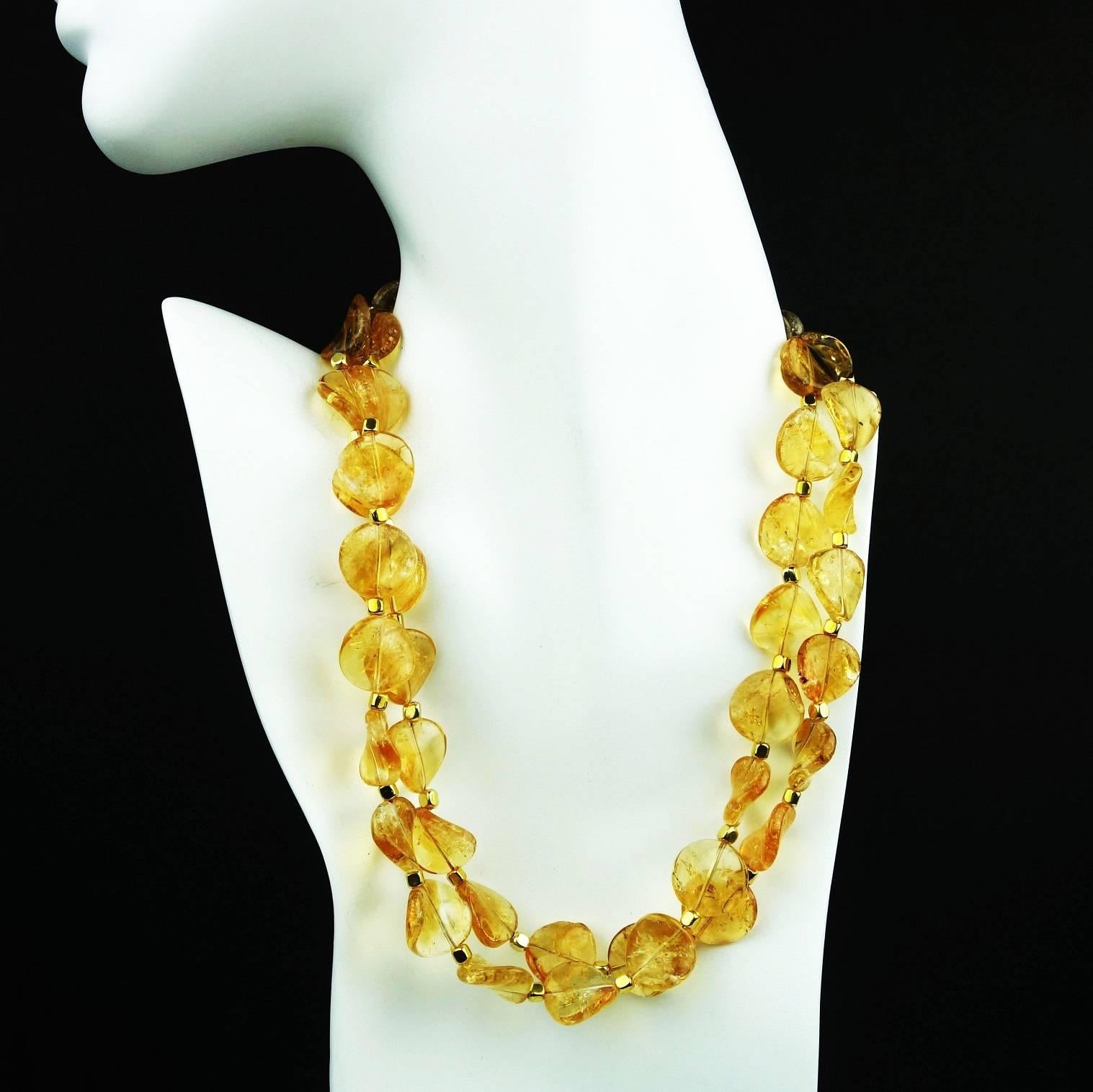 Glowing Citrine Double Strand Necklace 2