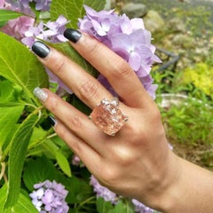 Gemjunky Rare Fiery Natural Glittering 42Cts Imperial Topaz Sterling Silver Ring