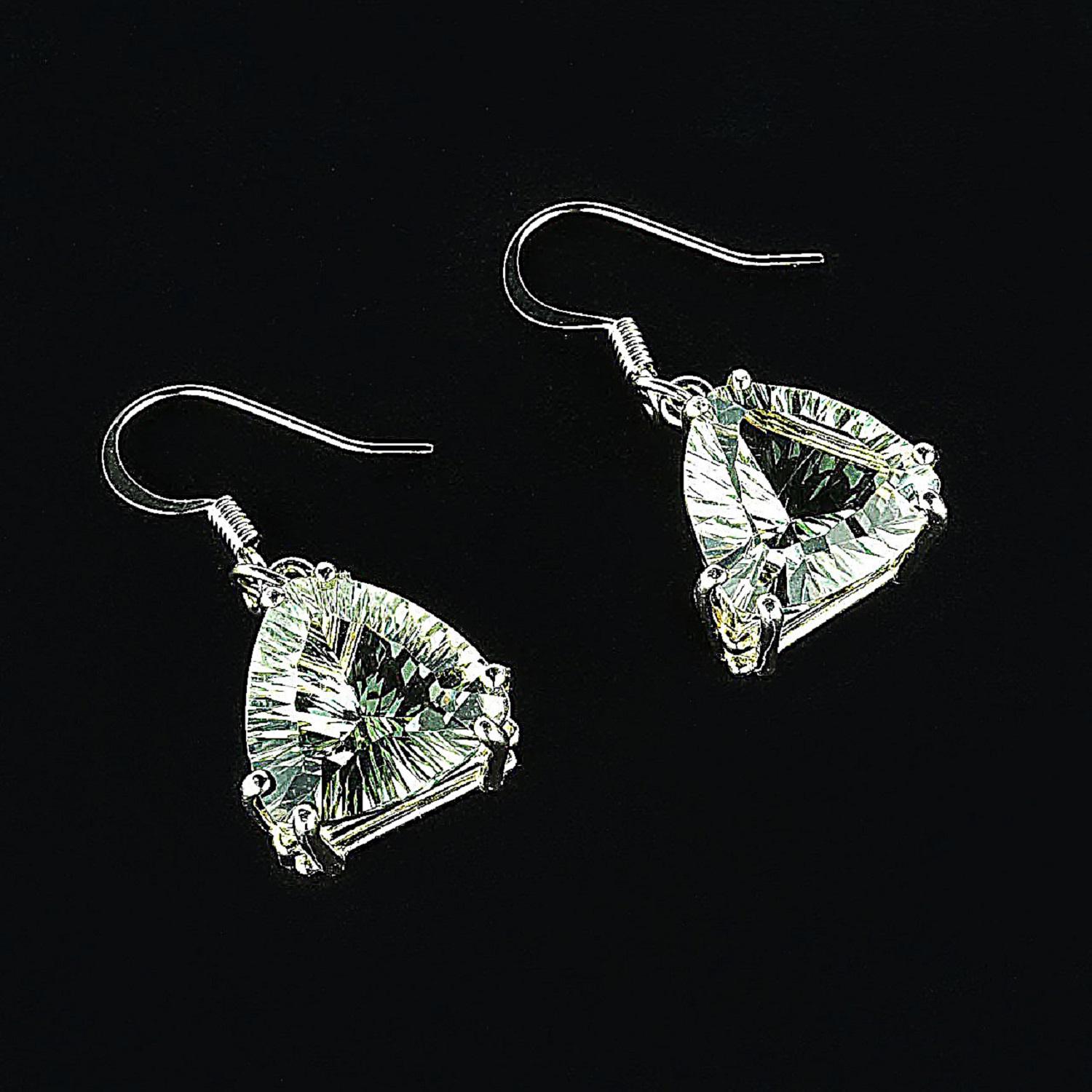 Brilliant Green Prasiolite Earrings In New Condition In Raleigh, NC