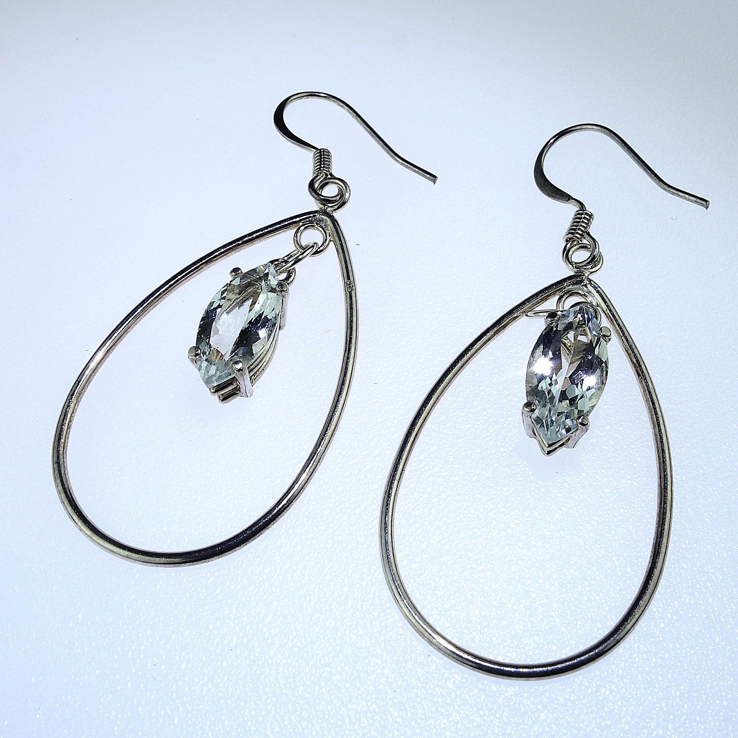AJD Earrings of Sterling Silver Teardrops with Sparkling Sri Lankan Spinel 2