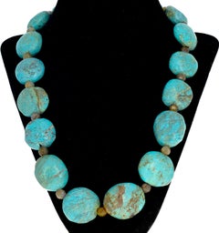 AJD Dramatic Baroque Glowing Turquoise & Gem Cut Real Labradorite 22.5" Necklace
