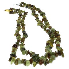 AJD Green Garnet Chip Continuous Necklace  Great January Birthday Gift!!