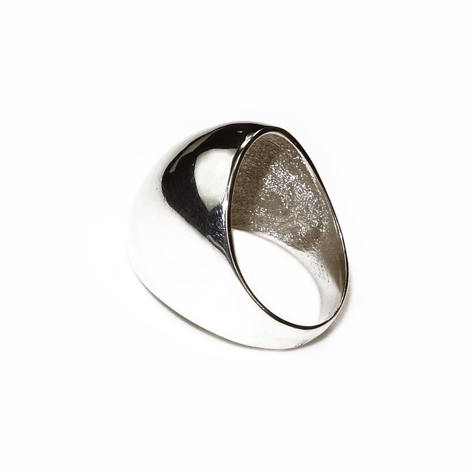 Contemporary AJD Modernist Sterling Silver Dome Ring