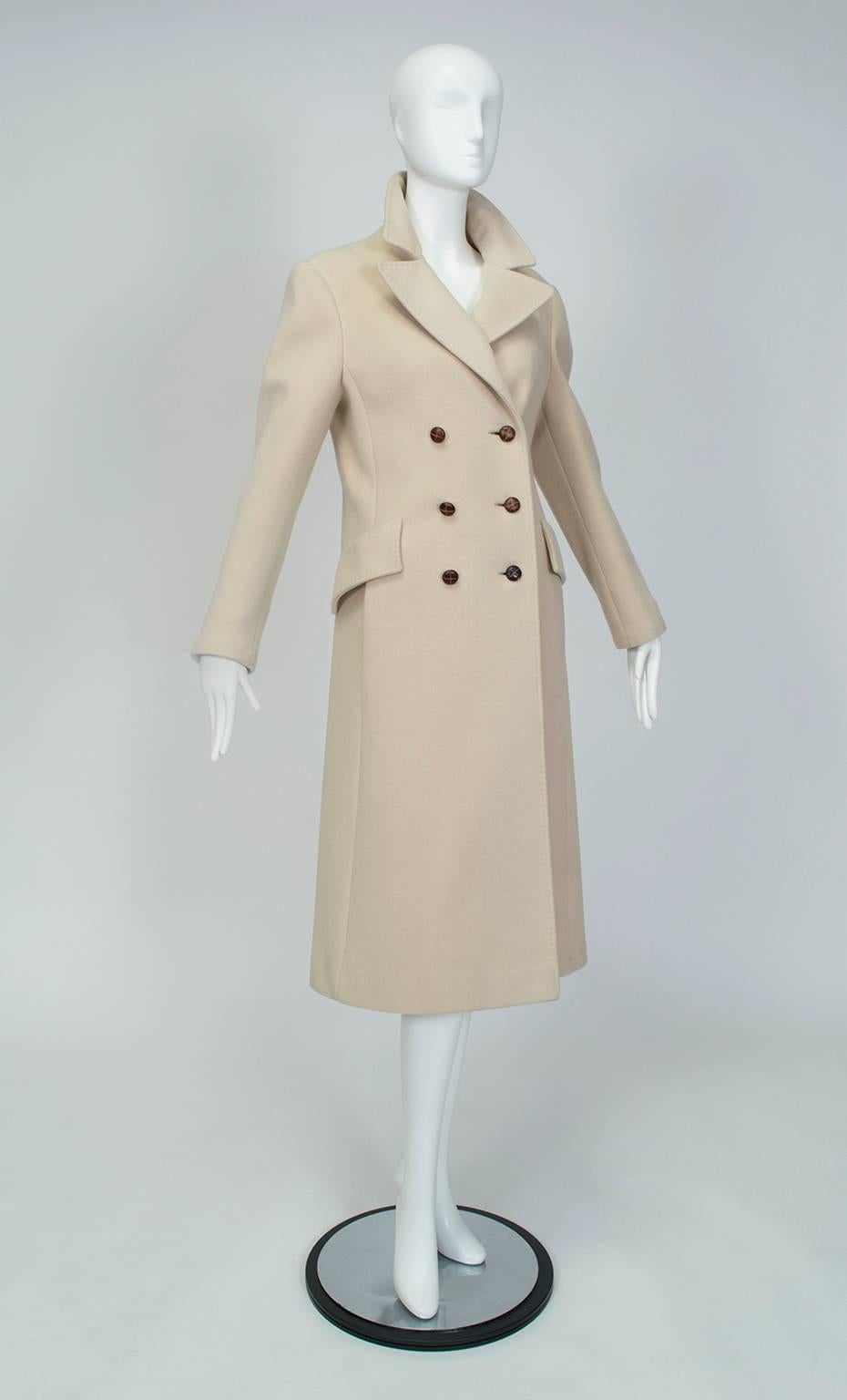A classic trench is on every well-dressed woman's Top 10 list for good reason: its military masculinity makes the woman underneath even more feminine. With its lean film noir styling, elegant top stitching and luxe fabric, this trench is not only a