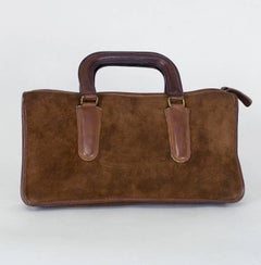 Bonnie Cashin/Coach Brown Suede Soft Top-Handle Mini Briefcase Attaché, 1970s