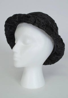 Black Astrakhan Bowler Hat, 1950s