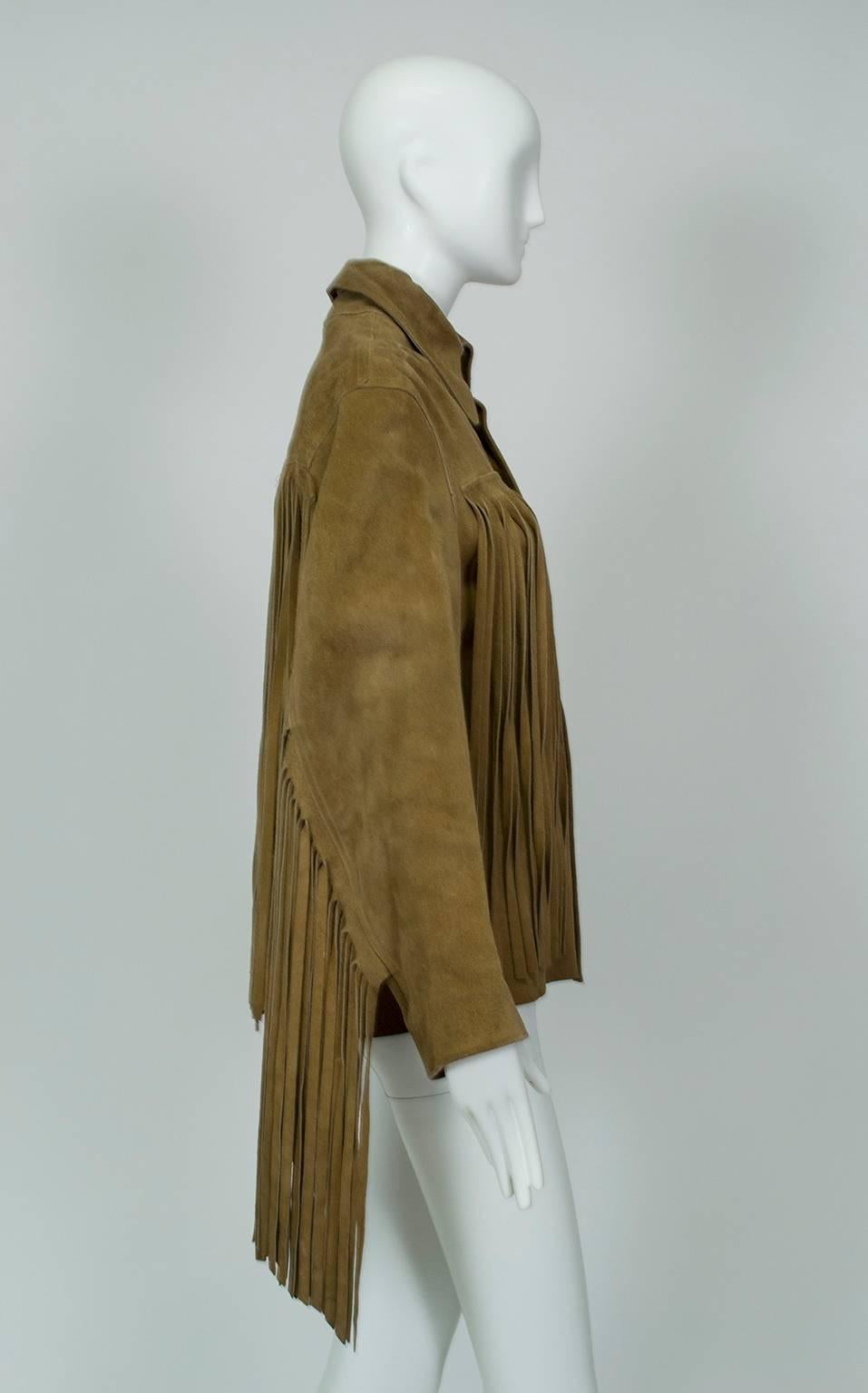 Brown Fringed Suede 