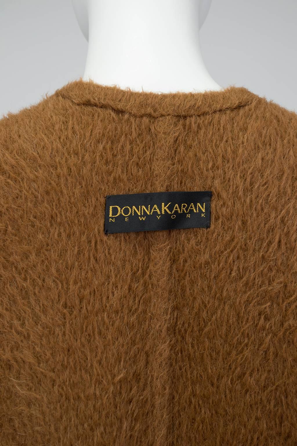 Donna Karan Copper Teddy Bear Alpaca Cape and High Waist Trouser Set- S-M, 1990s 2