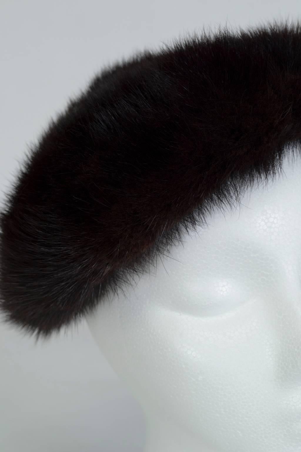 black mink beret