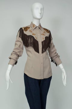 H Bar C Ranchwear Fringed Western Rhinestone Cowboy Shirt, 1960s