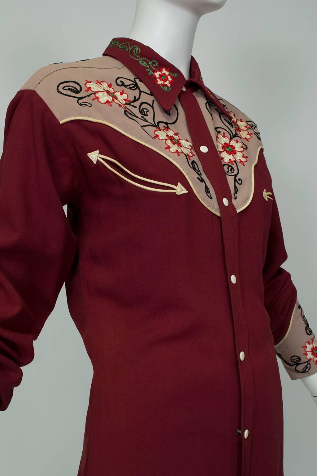 maroon cowboy shirt